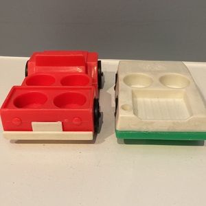 Vintage FISHER PRICE Vehicles Multiple Passenger Cars 4-Ppl 2-Ppl